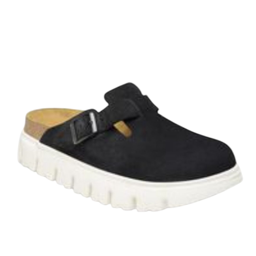 Birkenstock Boston Black Suede Lug Soles Slip-On Clogs Euro 39 US 8 - Picture 8 of 9